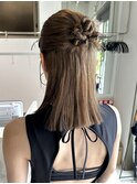 ハーフアップカチモリ/ヘアセット/ハーフアップお呼ばれアレンジ