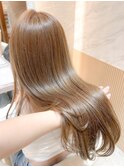 前髪アンブレラカラーこなれミディイメチェンウェーブパーマ