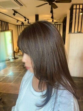 イコウヘアデザイン(icou hair design) ミルクティーベージュ×レイヤーロング