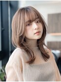 20代30代ミディアム顔周りレイヤーカット髪質改善トリートメント