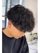 20代緩め波巻きスパイラルパーマメンズマッシュカット原宿fifth