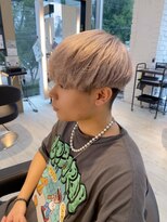 インク サカエ(inq sakae) ミルクティーベージュ/メンズ韓国ヘア/ブリーチカラー/ショート