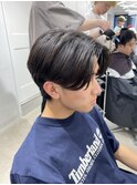 ニュアンスパーマセンターパートコンマヘアツーブロック