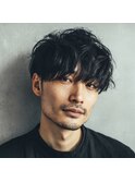 20代30代40代メンズビジネスツーブロックアッシュブラック