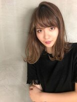 アン 柏店(un) ◆くびれミディアムでイメチェン/小顔前髪/ピンクベージュ