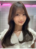ダークパープル×ナチュラルショート［髪質改善/縮毛矯正］
