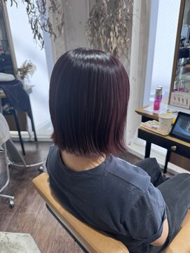 アヴァンスアンス 広島袋町店(AVANCE.ens) カシスレッド × ボブ