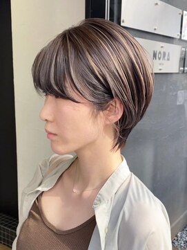 ノラ ウメダ(NORA UMEDA) 【NORA UMEDA 高木】ミルクティーベージュハイライト＆ショート