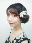 結婚式×着物ヘアアレンジ[[池袋/縮毛矯正/インナーカラー」