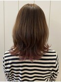 20代30代40代大人可愛いシアーブラウン透明感肩ライン外ハネ