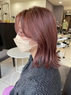 フラッグ ヘアー 天神西通り店(Flag HAIR) ブリーチカラー☆ハイライト☆ピンク