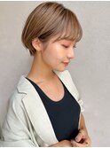 ハイトーンベージュ×ショートボブ ○堀越太真樹 髪質改善