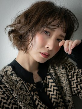 カバーヘア イヴ 戸頭店(COVER HAIR EVE) グレージュアッシュオリーブ大人ボブパーマx戸頭ｆ20代30代40代