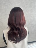 【KAEDE】秋カラーブリーチ無しチェリーレッド×レイヤーカット