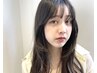 限定【前髪の生えぐせなおし】カット+透明感カラー+クロスパーマ￥19800→