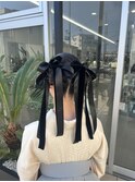 リボンを使ったヘアアレンジ♪