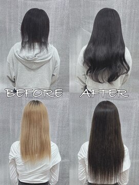 リップ 大阪本店(LIP) 【レミー100%最高級人毛/ロング】シールエクステ60枚+ブリーチ