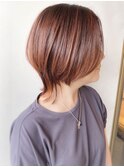 【morio原宿】ショートウルフ　ハイライト　オレンジブラウン