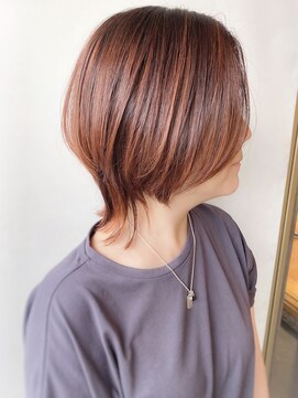 モリオフロムロンドン 原宿本店(morio from London) 【morio原宿】ショートウルフ　ハイライト　オレンジブラウン