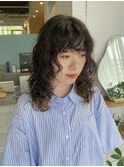 セミロングパーマ