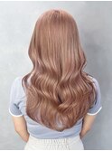 ロングミルクティーブリーチ韓国ヘア顔周りレイヤー_ba564161