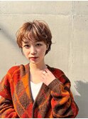 面長解消《20代30代》流せる前髪/くびれショート/耳掛けショート