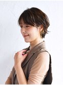 上品ショート/耳元にイヤリングカラー/お洒落ミセスヘア