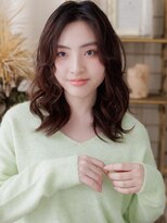 カバーヘア ブリス 上尾西口店(COVER HAIR bliss)&nbsp;地毛ハイライトブリーチなしくびれレイヤーウルフミディ20代a