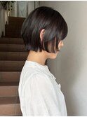 ハッシュボブレイヤーハッシュカット韓国グレーアッシュ顔まわり