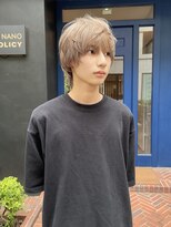 ミンナノポリシー(MIN NANO//POLICY)&nbsp;メンズミルクティーベージュ×マッシュウルフ◎