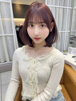 レイリー 原宿 表参道(Rayreee)&nbsp;シースルーバング小顔ミディアムレイヤー×ピンクパープル