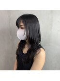 【レイヤー】黒髪ロングウルフヘア