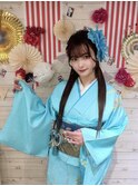 ストレートハーフアップ