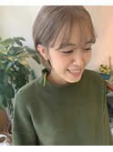 ショート/ボブ/ハイトーンベージュ/ブリーチ/韓国/イルミナ