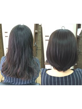 ベルダ独自の【カット法】でくせ毛を活かしたり直したり。カットでお悩みの解決と理想のスタイル作りが可能