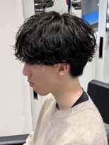 オーシャントーキョー 仙台(OCEAN TOKYO)&nbsp;シャドウパーマ黒髪マッシュ2ブロックショート波巻きスパイラル