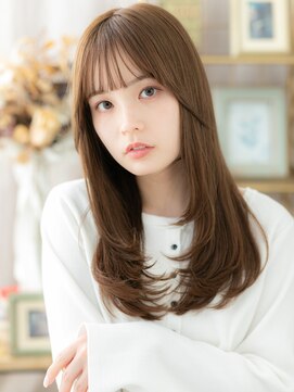 カバーヘア ブリス 志木南口駅前店(COVER HAIR bliss) ツヤ感ショコラベージュ小顔レイヤーロングc6志木20代30代40代