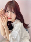 小顔薄めバンググレージュレイヤーロング前髪パーマ黒髪