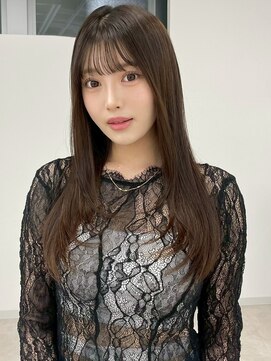 レイヤーカット 韓国風レイヤー ブラウンベージュカラー 20代