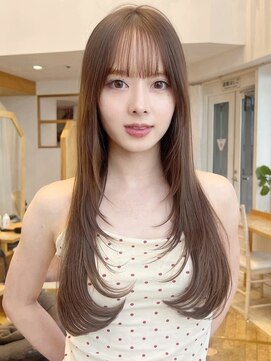 バイオレット 表参道店(Violet) ミディアムレイヤーシャギーレイヤーダークブラウン顔周りカット