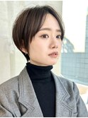 ショートヘアショートボブ前髪なしショート丸みショート