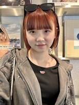 ザ スリック(THE SLICK)&nbsp;ピンクブラウンボブ×髪質改善×ぱっつん前髪