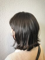 ヘア カンパニー トワ 千葉店(TOWA)&nbsp;切りっぱなし外はね暗髪ボブ