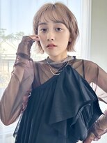 フォト イケブクロ(foto IKEBUKURO)&nbsp;切りっぱなしボブピンクブラウンブリーチ髪質改善レイヤー池袋