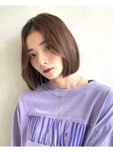 20代30代40代 韓国風顔まわり×切りっぱなしボブ