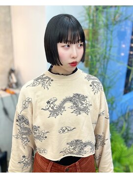 マメ(mame) mini mini  bob/黒髪/ワイドバング