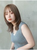 大人かわいい前髪セシルカットココアブラウンフリンジウェーブ