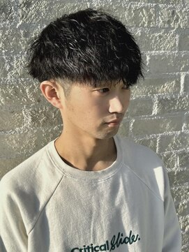 トップヘアーラウンジ 知立(TOP HAIR Lounge) 緩めツイスパもかっこいいです！/前髪パーマ/アッシュブラック