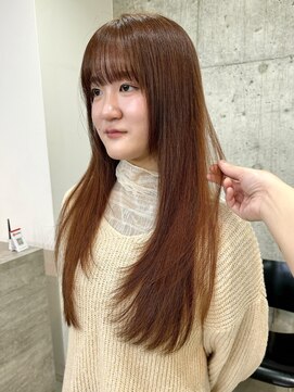 サクラ オモテサンドウ(SAKURA) ブリーチなしダブルカラー オレンジブラウン 表参道