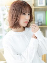 カバーヘア ブリス 戸田公園西口店(COVER HAIR bliss)&nbsp;韓国風ミルクティーピンク外ハネボブh3戸田公園20代30代40代